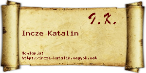 Incze Katalin névjegykártya